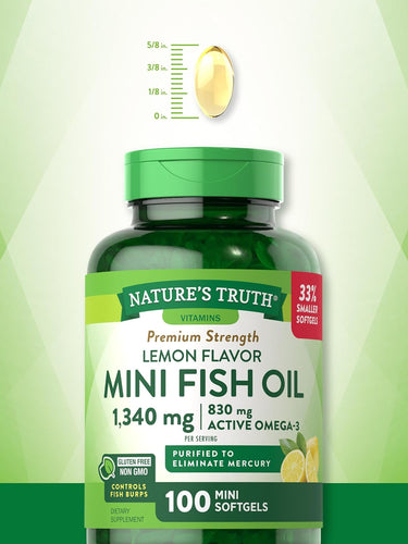 Mini Omega 3 Fish Oil 1340 mg | Lemon Flavor