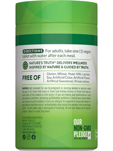 Water Pill bottle with icons indicating Gluten & Wheat Free, Yeast Free, Milk & Lactose Free, Soy Free, No Artificial Additives, Non-GMO.