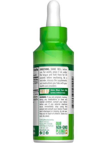 NT B-12 10,000 mcg 2 oz liquid supplement bottle with dropper.