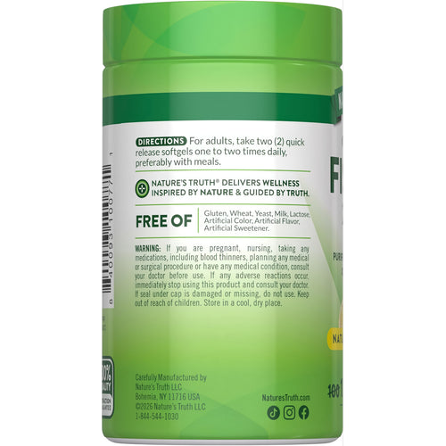 NT Lemon Flavor Fish Oil 2400 mg, 120 quick release softgels in a bottle.