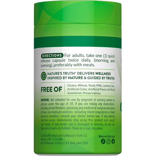 NT Saffron Extract 60 Capsules bottle with back label showing directions, warnings, and ingredients it is free of.