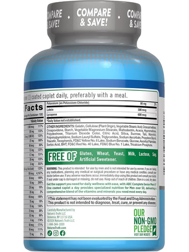 Multivitamin For Men 50 Plus | 100 Coated Caplets