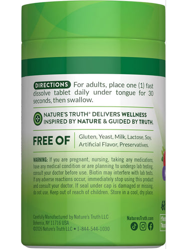 NT Biotin 5000 mcg supplement with 60+18 fast dissolve tablets in the package.
