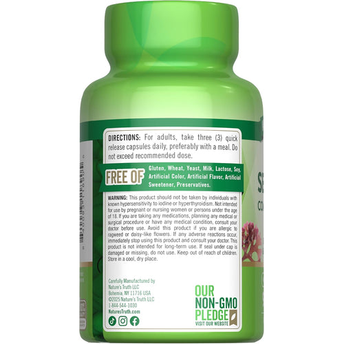 NT Irish Sea Moss 90 capsules bottle, dietary supplement for health and wellness, offering natural benefits and support.