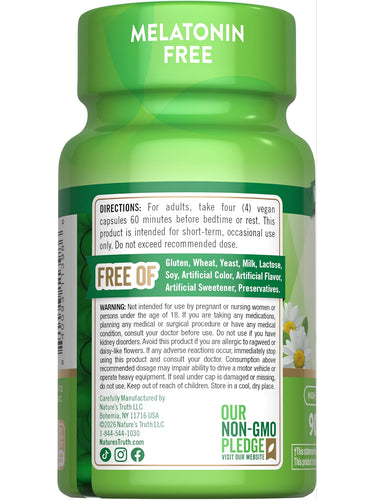 NT Calm Caps, 90 vegan capsules without melatonin, designed for stress relief and relaxation.