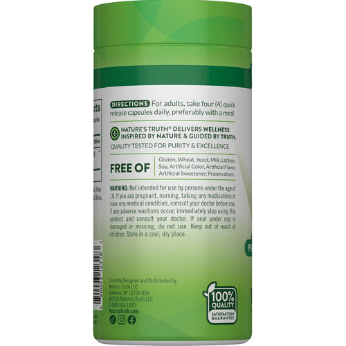Beet Root 1000 mg 180 Capsules back label with directions, warnings, 'Free Of' claims, and '100% Quality Satisfaction Guarantee'.