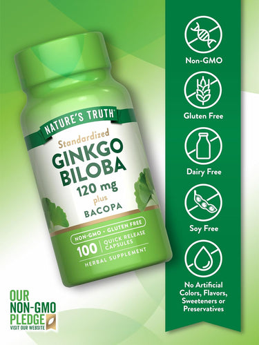 Ginkgo Biloba Extract 120 mg with Bacopa