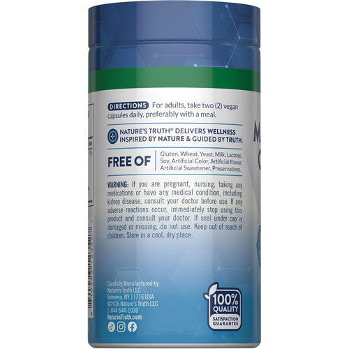 NT Magnesium 10 Complex, 60 Veggie Caps. Free of gluten, wheat, milk, lactose, soy, artificial color, and flavor.