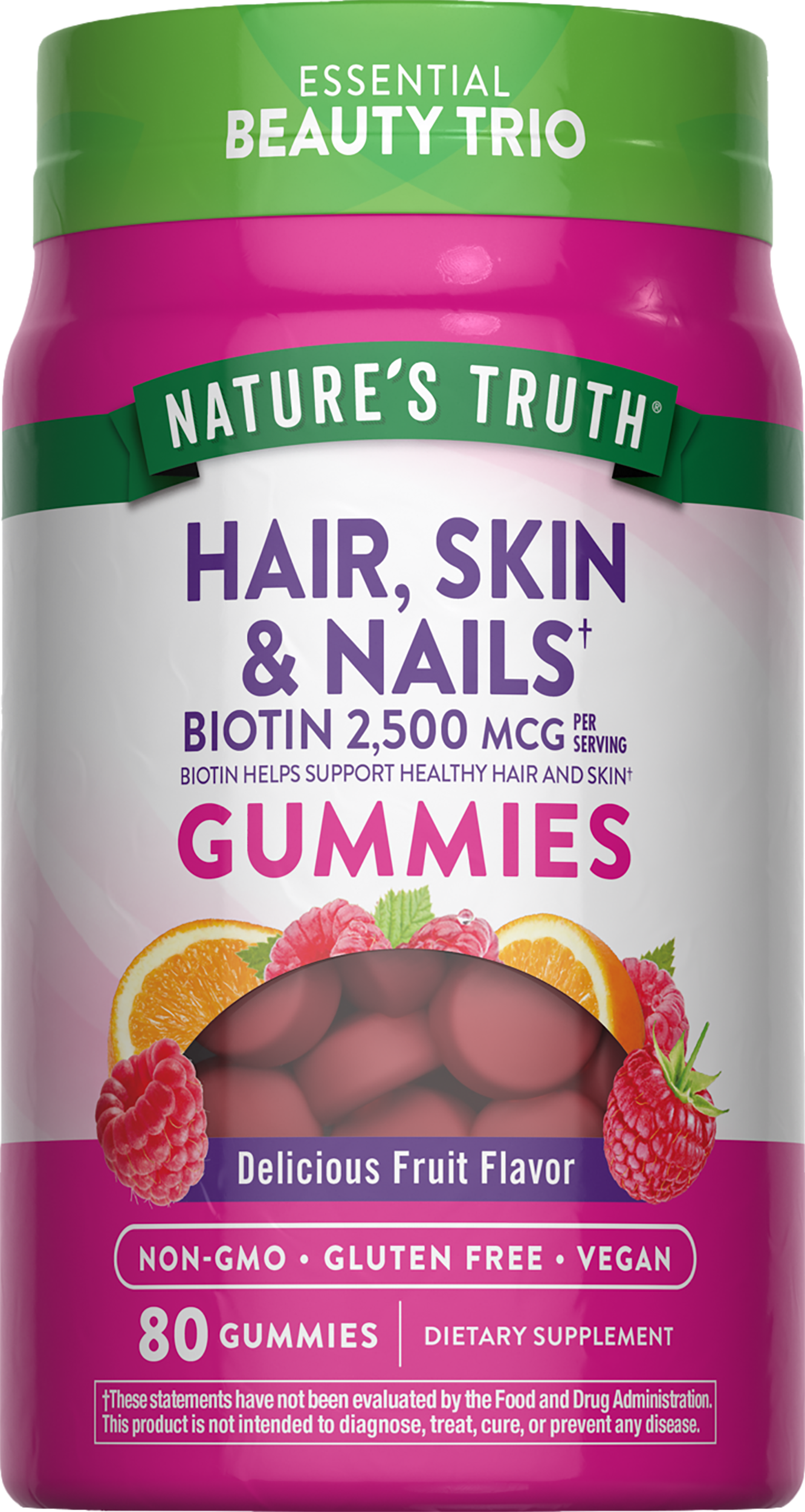 Hair Skin and Nails with 2500 mcg of Biotin