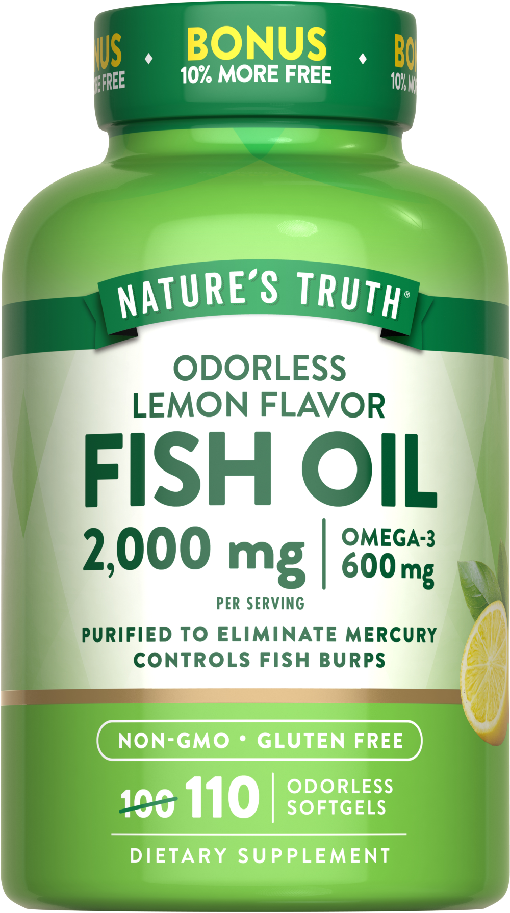 Fish Oil 2000 mg Odorless | Lemon Flavor