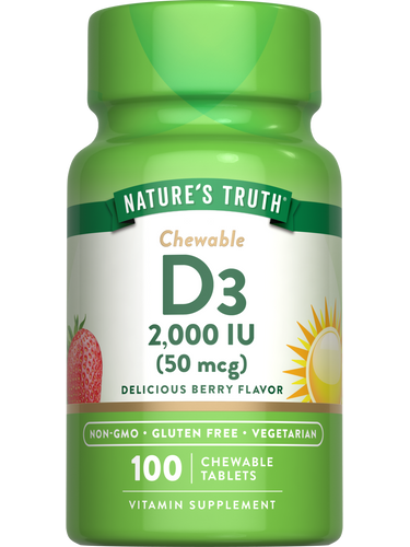 Vitamina D3 2000 IU (50 mcg) Mastigáveis