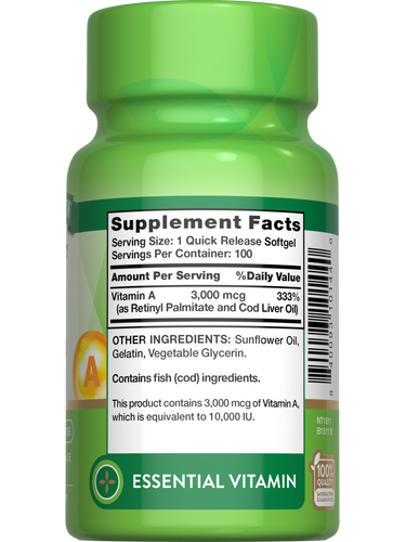 Vitamin A 10,000 IU (3000 mcg)