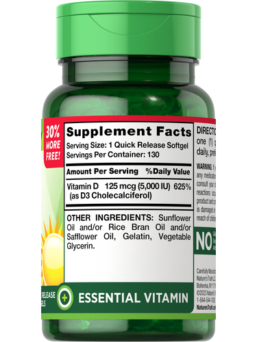 Vitamin D3 5000 IU (125 mcg) | Extra Strength