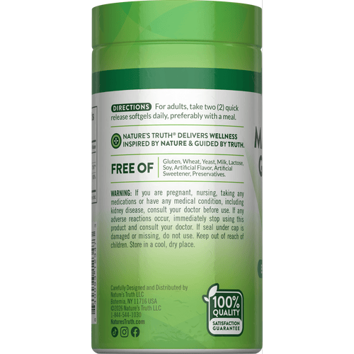 NT Magnesium Glycinate 250 mg, 60 softgels in a clear bottle.