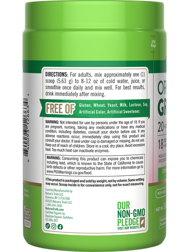 Organic Greens Powder Digestive Enzymes & Prebiotic Blend