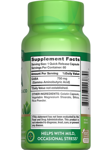 GABA 750 mg (Gamma Aminobutyric Acid)