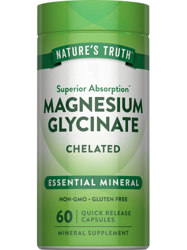 Nature's Truth Magnesium Glycinate Chelated, Non-GMO, Gluten Free, 60 Quick Release Capsules.