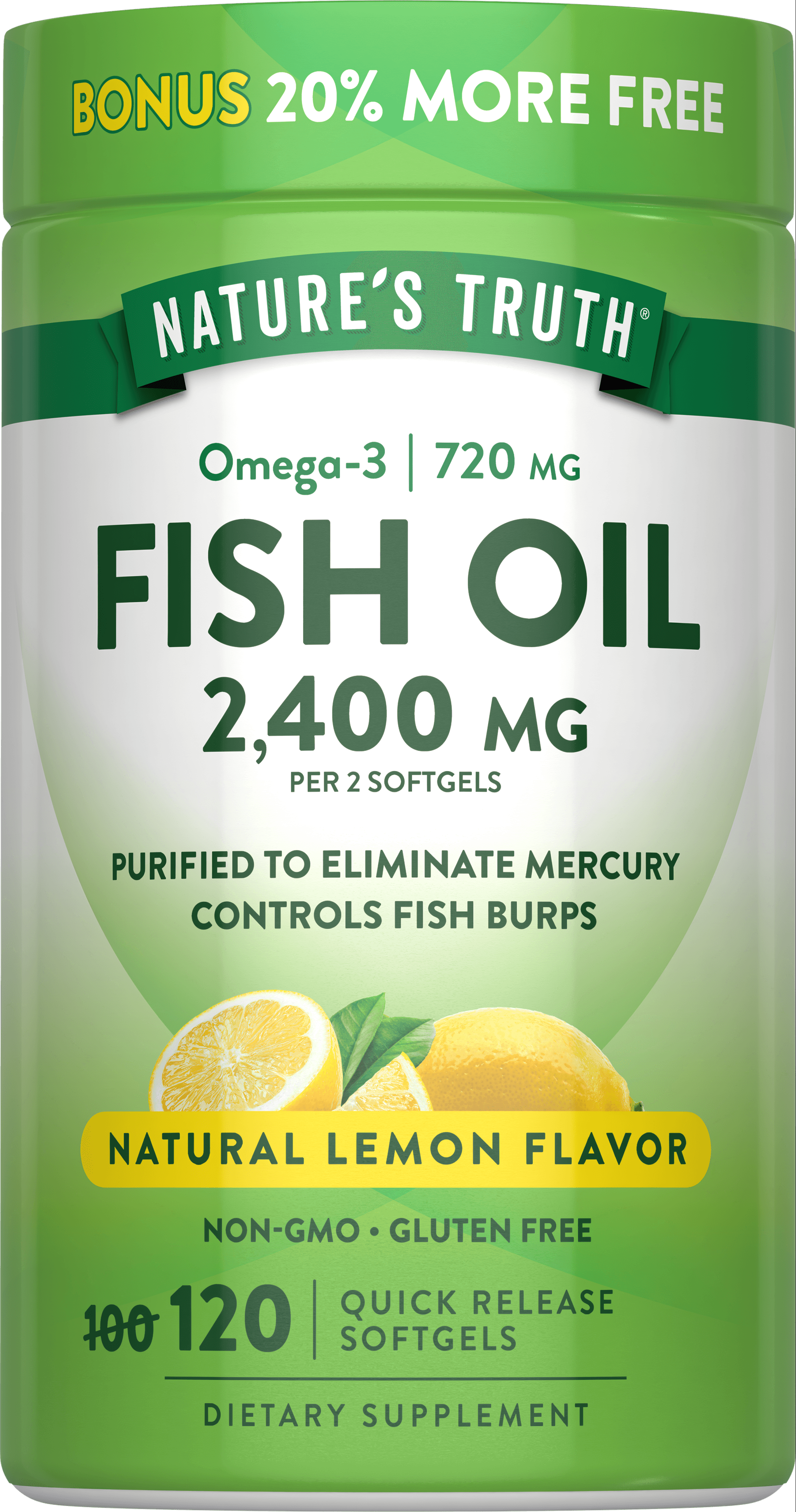 Fish Oil 2400 mg | Lemon Flavor