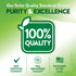 Infographic highlighting: 100% quality assurance, GMP certified company, FDA registered facility, and packaged in the USA.