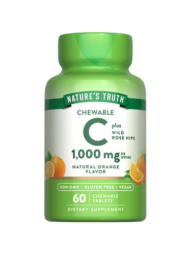 Vitamin C 1000 mg mit Hagebutten | Kau-Tabletten