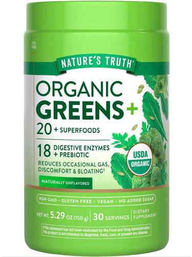 Mélange d'Enzymes Digestives de Légumes Verts Bio et Prébiotiques
