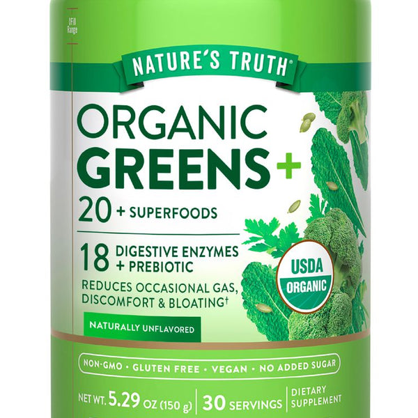 Organic Greens Digestive Enzymes & Prebiotic Blend