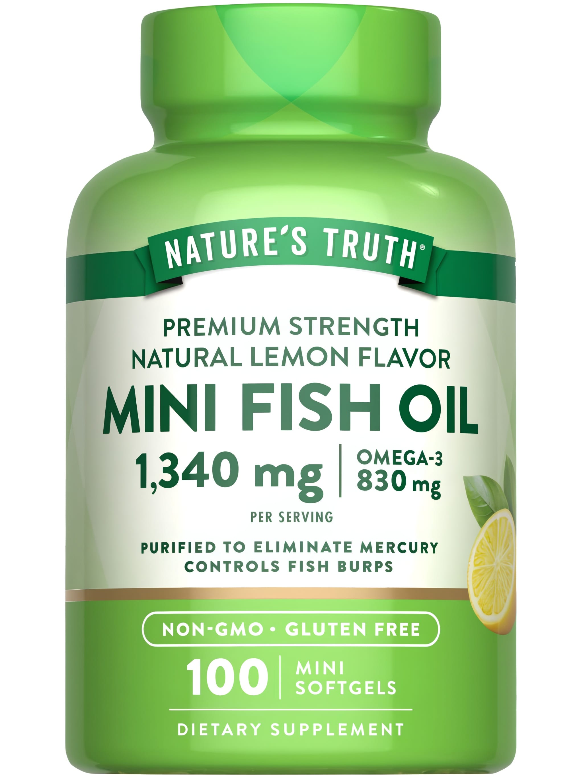 Óleo de Peixe Mini Omega 3 1340 mg | Sabor Limão