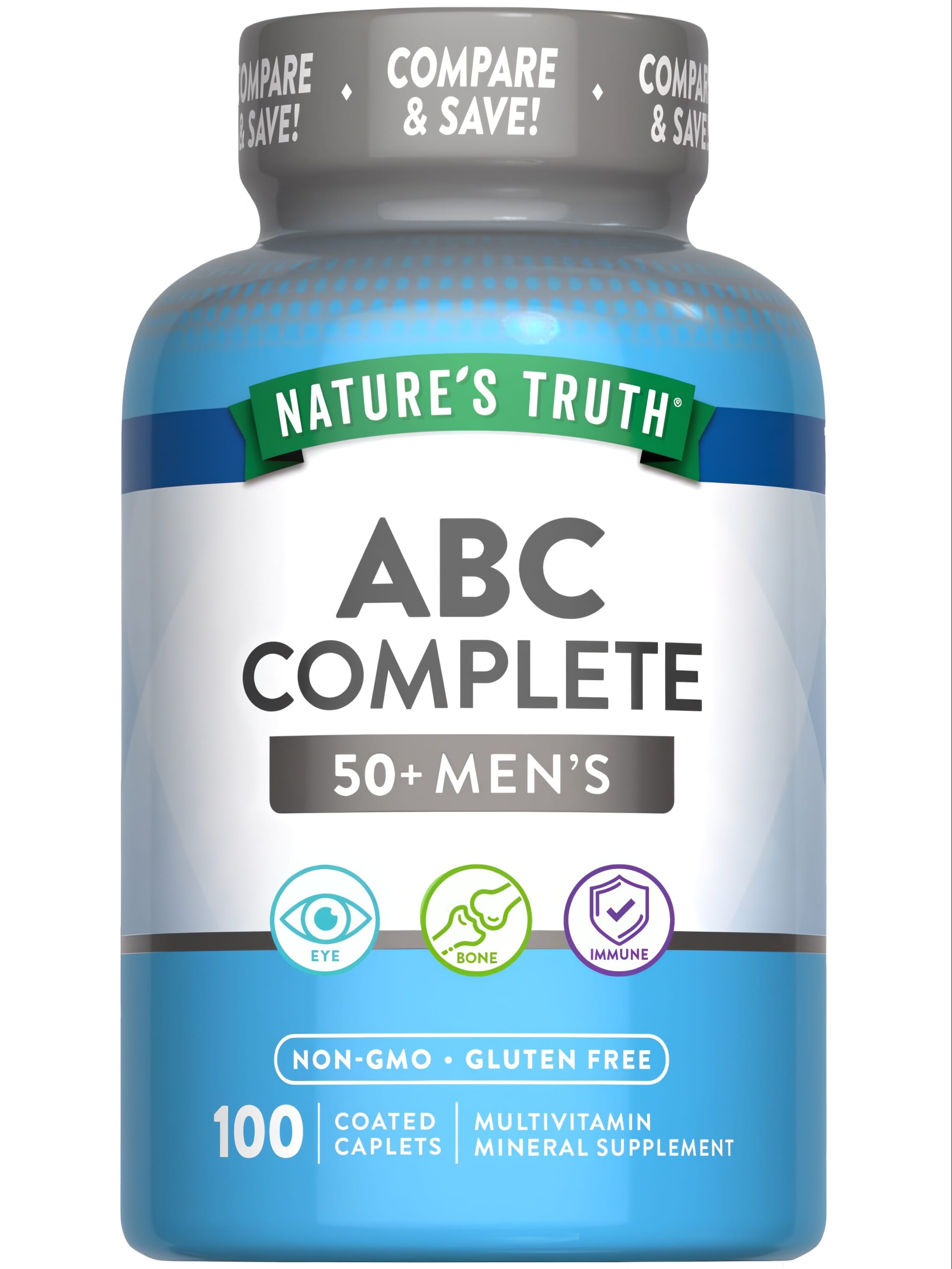 Multivitamin For Men 50 Plus | 100 Coated Caplets