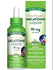 A hand holding Extra Strength Melatonin Liquid, 10 mg per serving, in a 2 fl. oz. (59 mL) bottle.