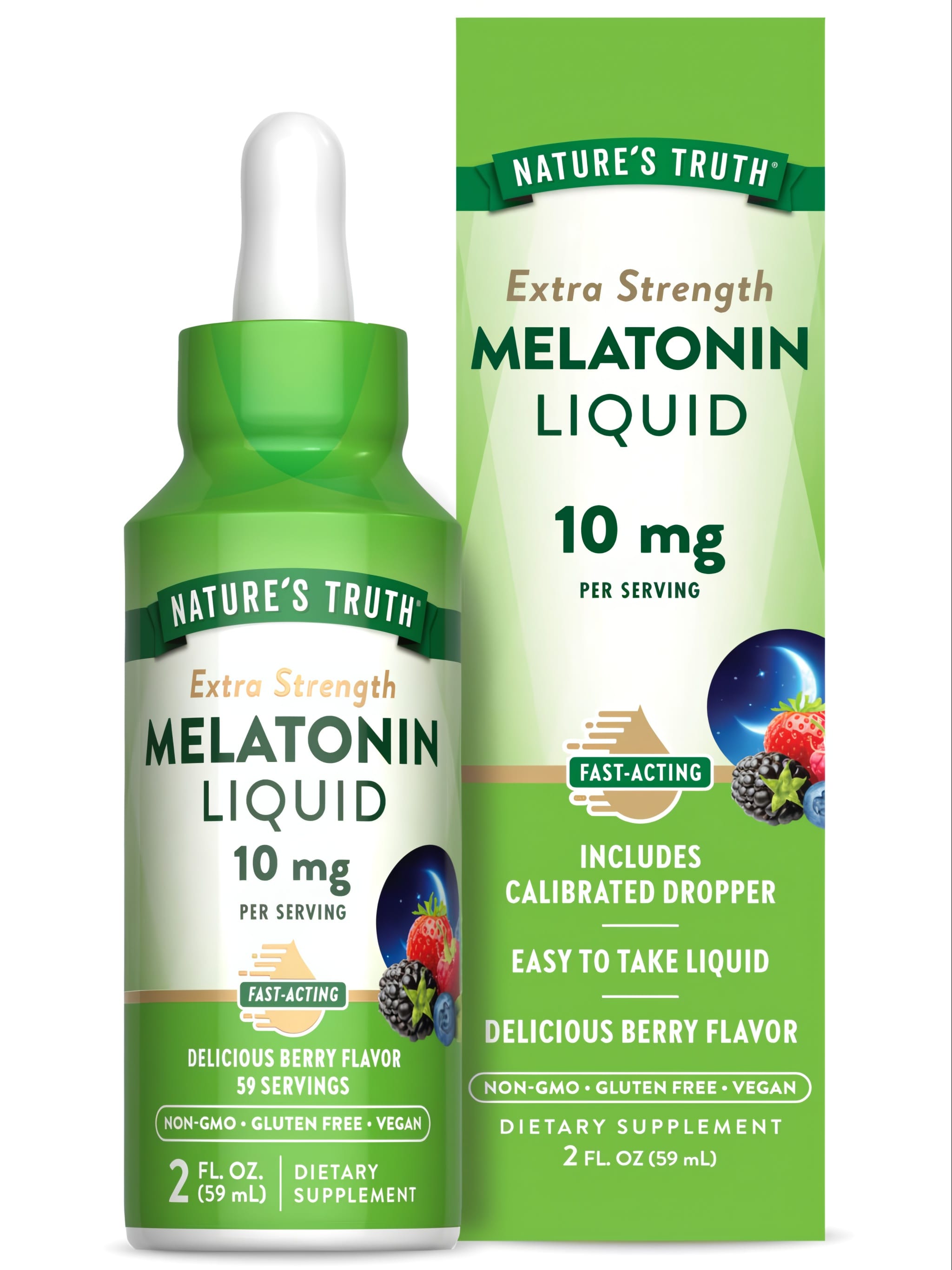 Melatonina 10 mg Líquido | Sabor a Frutas del Bosque