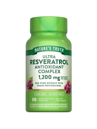 Complesso di Resveratrolo Nature's Truth 1200 mg | 90 Capsule | Integratore Non-OGM e Senza Glutine