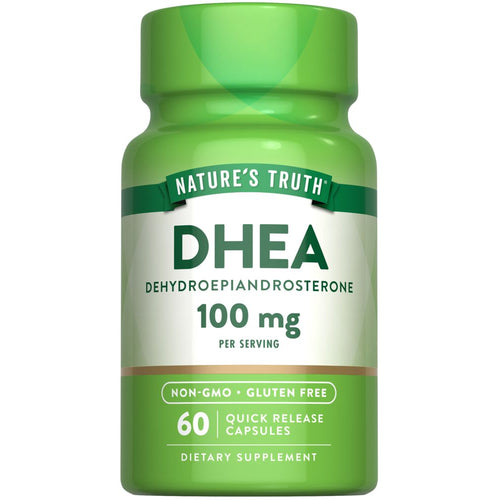 Nature's Truth DHEA Dehydroepiandrosterone, 100 mg per serving, 60 Quick Release Capsules, Dietary Supplement.