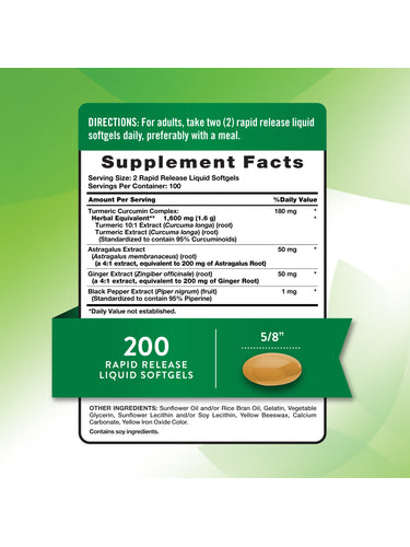 Turmeric Curcumin Complex Supplement | 1,600mg