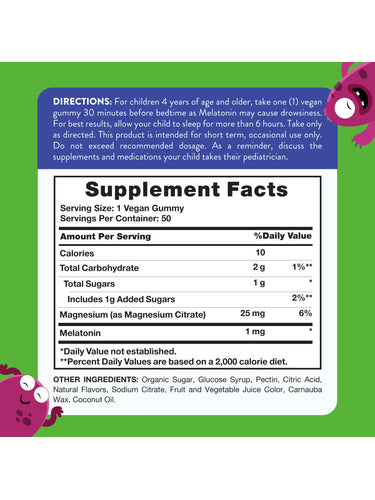 Kids Melatonin & Magnesium Gummies | Mixed Berry Flavor