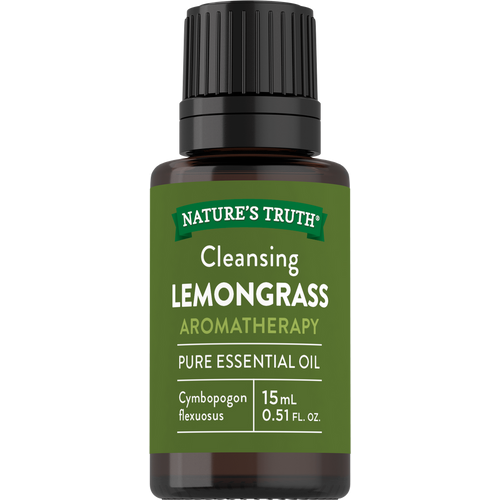 A 15 mL (0.51 FL. OZ.) bottle of Cleansing Lemongrass Aromatherapy Pure Essential Oil.
