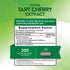 Tart Cherry quick release capsule measuring 7/8 inch long, shown on a bulk scale for size reference.