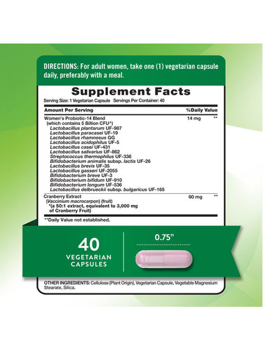Probiotics for Women with Cranberry | 5 Billion CFU