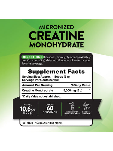 Micronized Creatine Powder | 10.6 Oz Supplement
