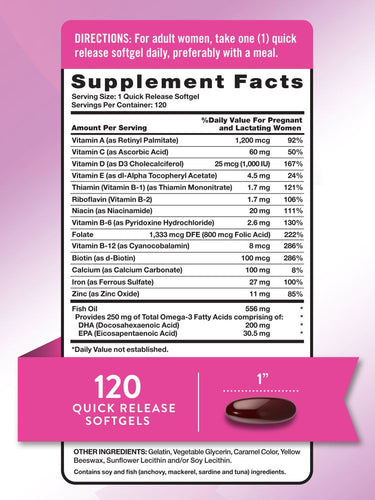 Prenatal Vitamins & Minerals with DHA, Folic Acid