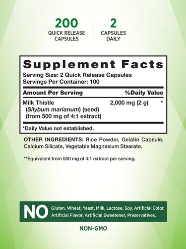 Milk Thistle Supplement | 2,000 mg