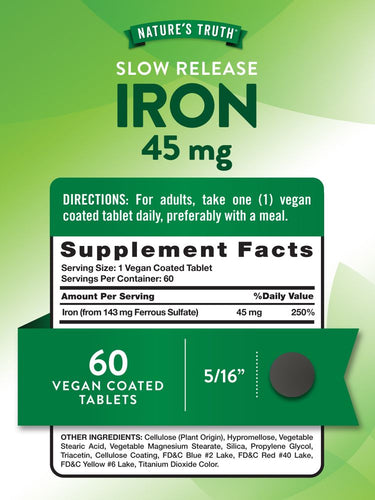 Ferro 45 mg | Liberação Lenta