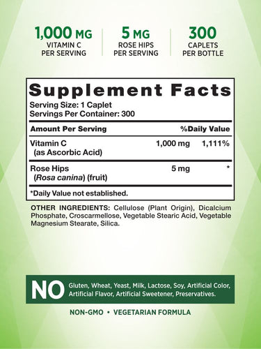Vitamin C 1000 mg mit Hagebutten