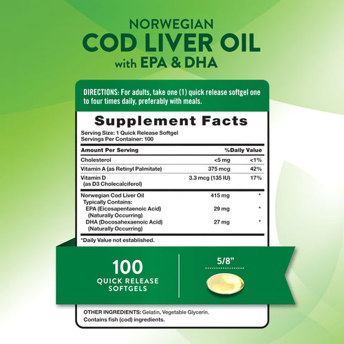 A softgel capsule measuring five-eighths of an inch long is displayed on a hand scale.