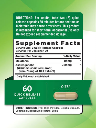 Melatonin 10mg | Mit Ashwagandha