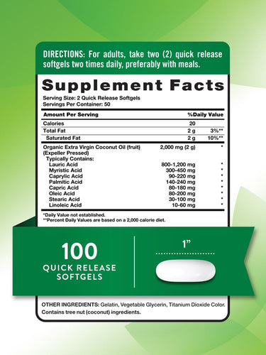 Extra Virgin Coconut Oil 2000 mg