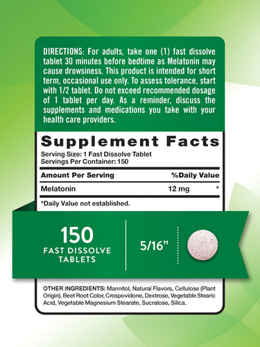 Melatonin 12 mg | 150 Tablets
