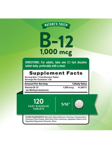 B12 Vitamin Sublingual Tablets | 1000 mcg