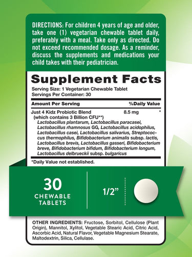 Kids Probiotic 3 Billion CFU | Chewables