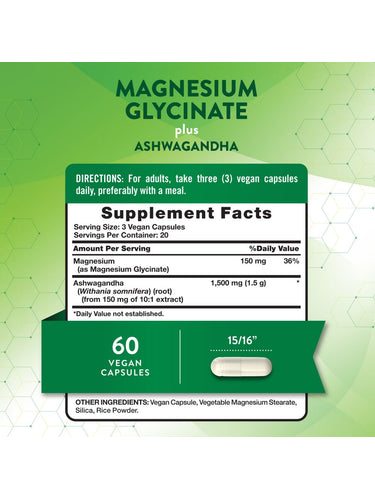 Glicinato de Magnesio con Ashwagandha
