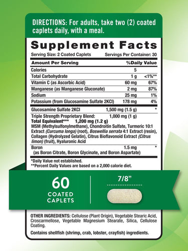 Glucosamine Chondroitin MSM & Turmeric Complex | Triple Strength